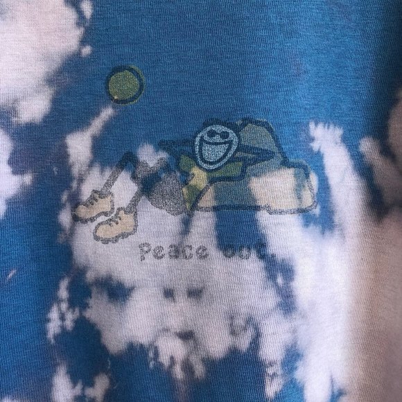 Life Is Good Shirt Tie Dye Peace Out Blue T-Shirt - Picture 2 of 6
